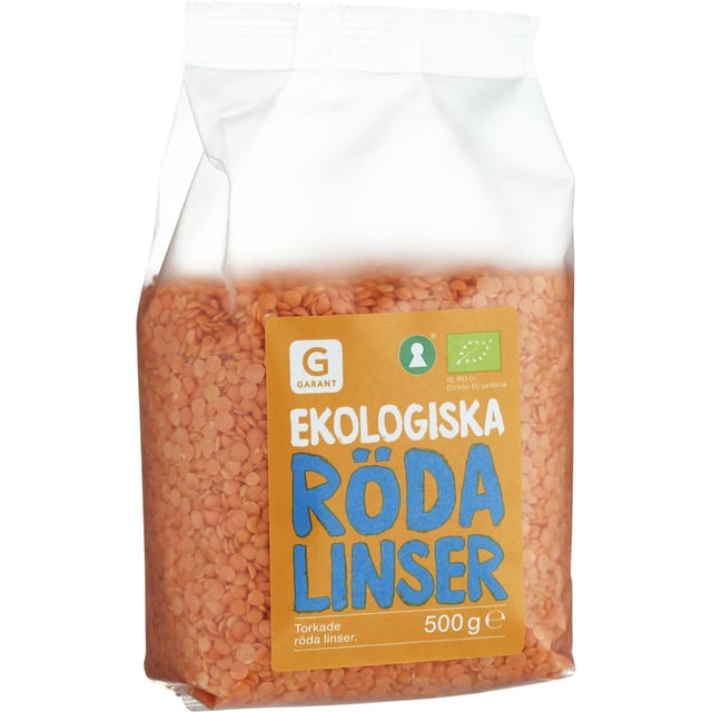 Garant Ekologiska Röda Linser 500g