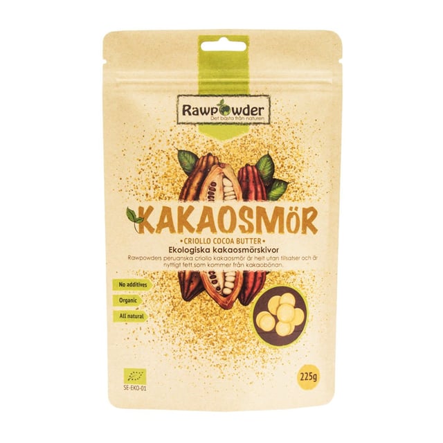 Rawpowder Kakaosmör Wafers 225 g