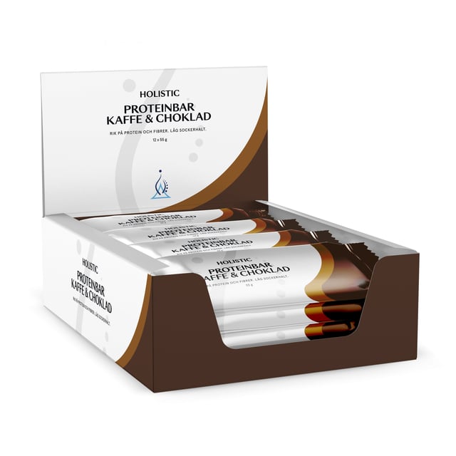 Holistic Proteinbar Kaffe & Choklad 55 g x 12 st