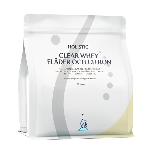 Holistic Clear Whey vassleproteinisolat fläder och citron 400g