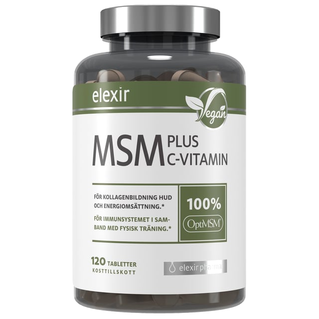 Elexir Pharma MSM + Vitamin-C 120 tabletter