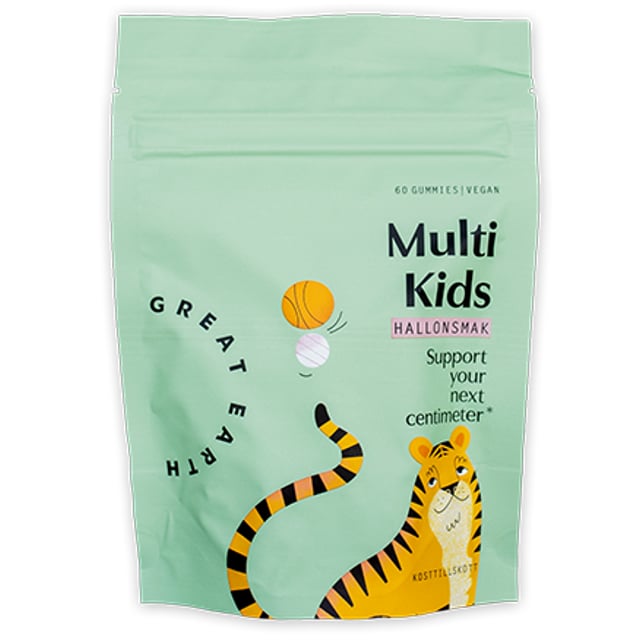 Great Earth Multi Kids Hallonsmak Refill 60 tuggtabletter