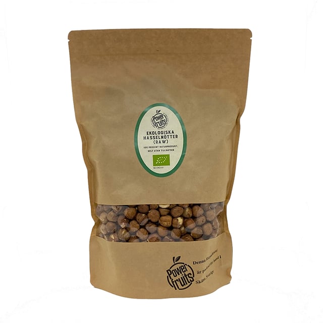 Powerfruits Hasselnötter Eko Raw 500 g