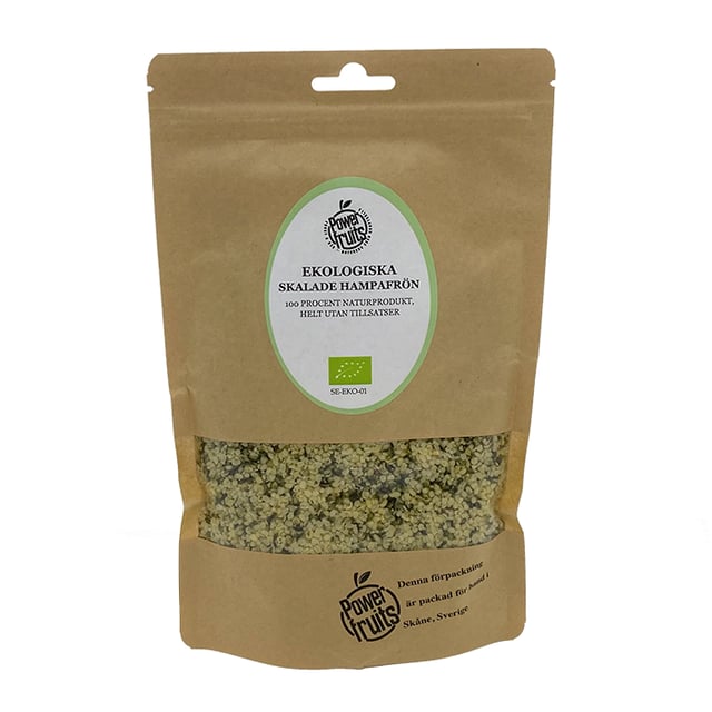 Powerfruits Hampafrön Skalade Eko Raw 500 g