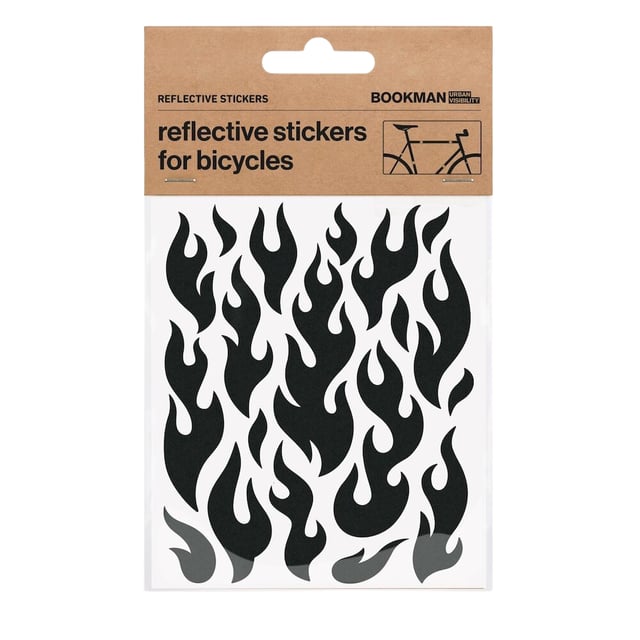Bookman Urban Visibility Reflective Bicycle Stickers Flames Black  1 st