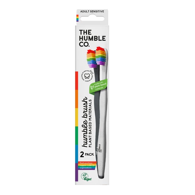 The Humble Co. Plant Based Toothbrush Black & White Adult Proud Sensitive 2 st
