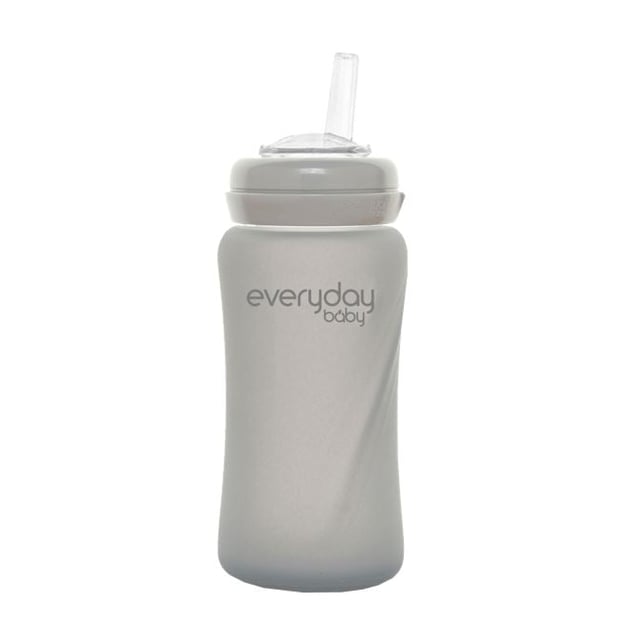 Everyday Baby Sugrörsflaska Glas Healthy+ Quiet Grey 240 ml