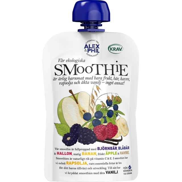 Alex & Phil Smoothie Blåa Bär & Vanilj 100 g