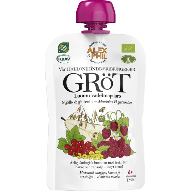 Alex & Phil Gröt Hallon & Röda Vinbär 100 g