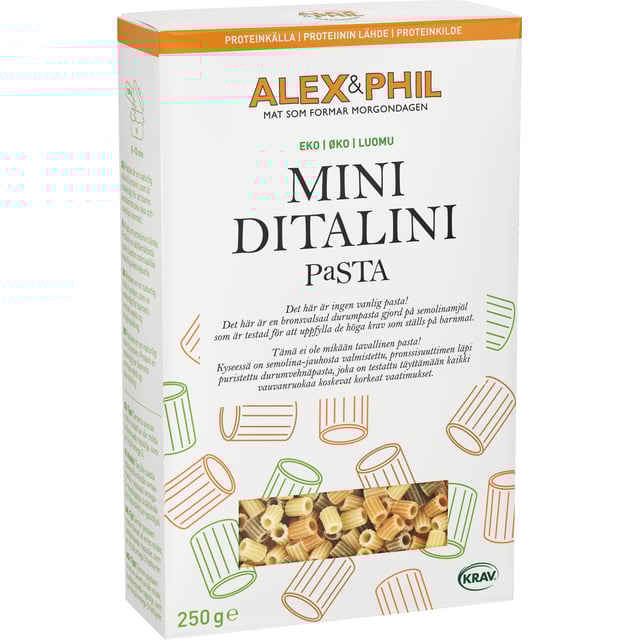 Alex & Phil Mini Ditalini Pasta 1-3år 250g