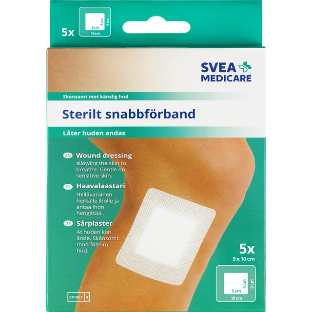 Svea Medicare Sterilt Snabbförband 9 x 10 cm 5 st