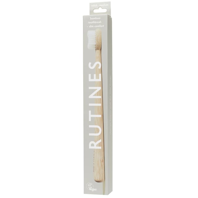 Rutines Slim Comfort Bambutandborste Naturell Medium 1 st