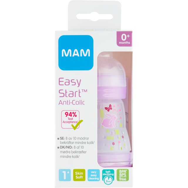 MAM Easy Start Anti-Colic Nappflaska 0+ Månader 160 ml - Olika färger