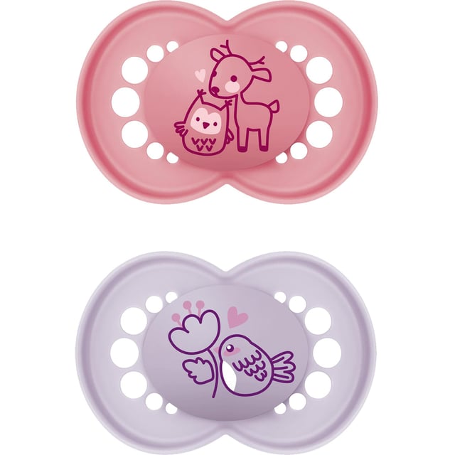 MAM Original 6-16 månader Latex Rosa 2-pack