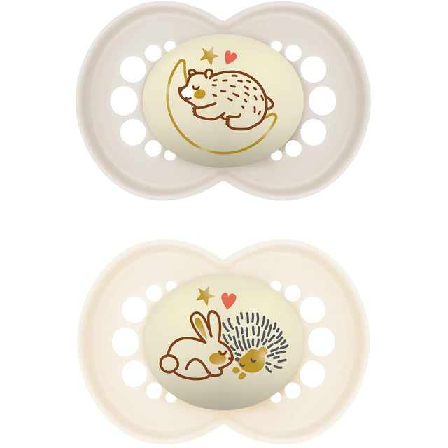 MAM Original Night 6-16 månader Silicone Neutral 2-pack