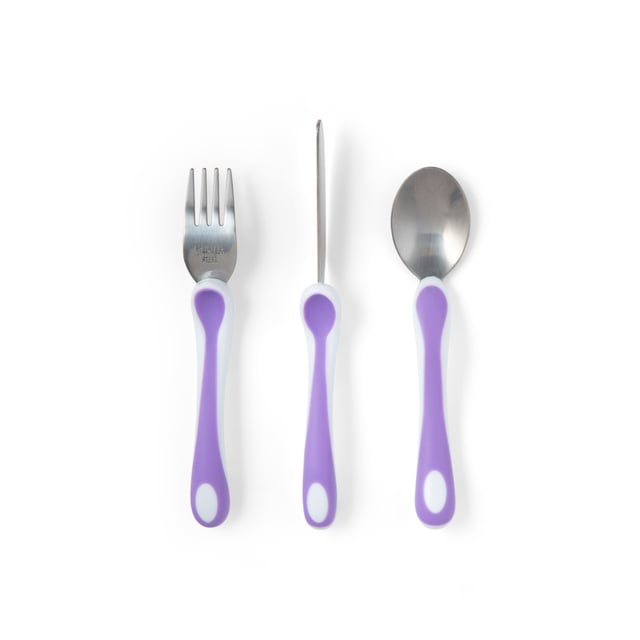 Bambino Eat like a pro! Gaffel, kniv & sked Lila