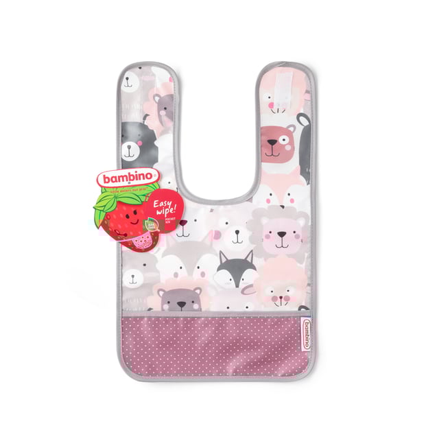 Bambino Easy wipe! Haklapp Grey/Pink