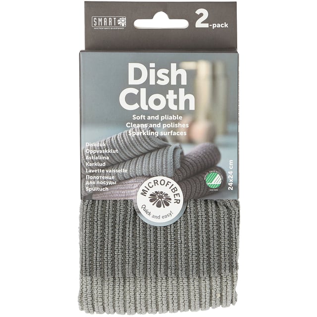 Smart Microfiber Diskduk Grå 2-pack