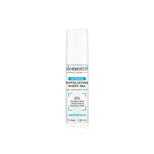 Elementre Exfoliating Night Gel - 8% Glycolic, Lactic, Salicylic Acids 40ml