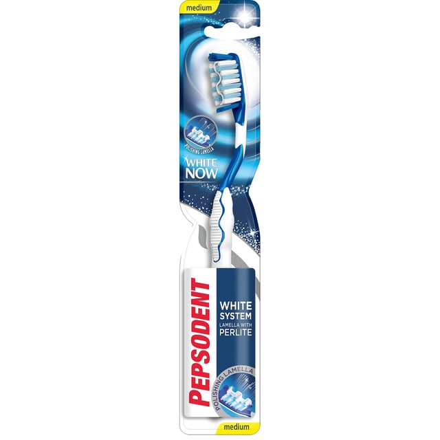 Pepsodent Tandborste White System Medium 1 st - Olika färger