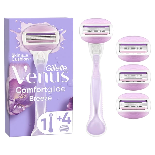 Gilette Venus Comfortglide Breeze Rakhyvel & 4 rakblad