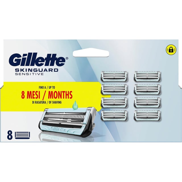 Gillette SkinGuard Sensitive rakblad för män, 8 st