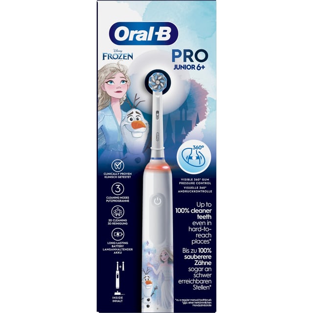 Oral-B Pro Junior +6 år Frozen Eltandborste & 2 tandborsthuvuden 1 st