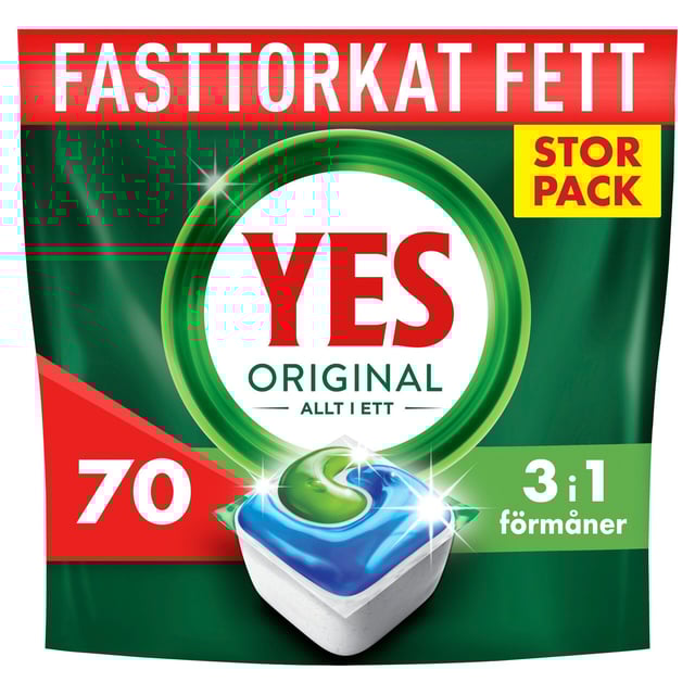 Yes Original All In One Maskindiskmedel, 70 Diskmaskintabletter