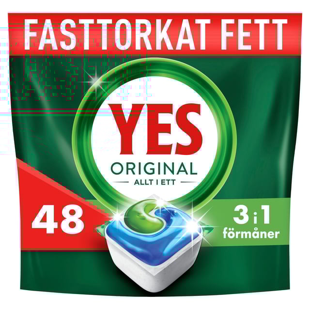 Yes Original All In One Maskindiskmedel, 48 Diskmaskinstabletter