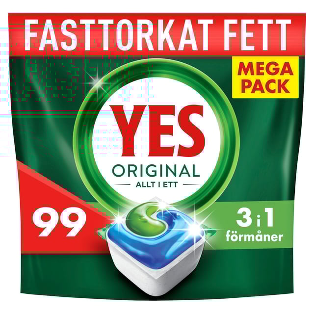 Yes Original All In One Maskindiskmedel, 99 Diskmaskinstabletter