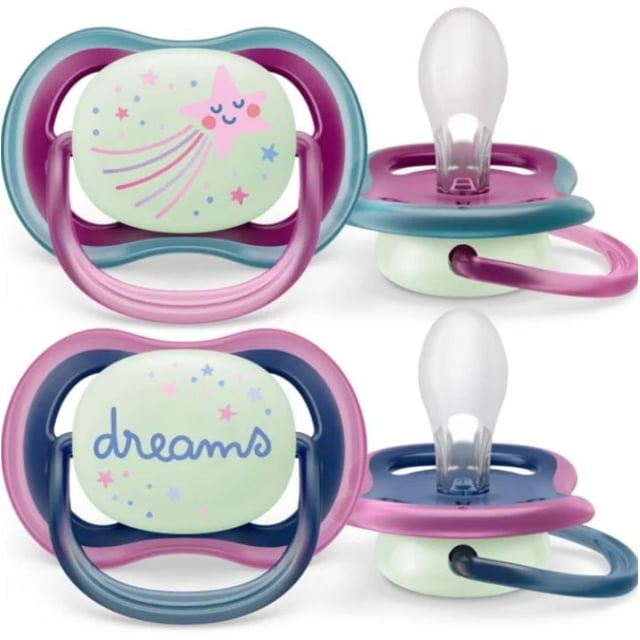 Philips Avent Ultra Air Nattnapp 6-18 Månader Blå/Lila 2 st
