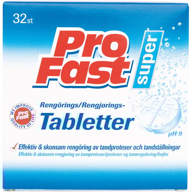 Profast Rengöringstablett till protes 32 st