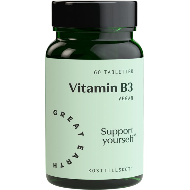 Great Earth Vitamin B3- Niacin 500mg 60 tabletter