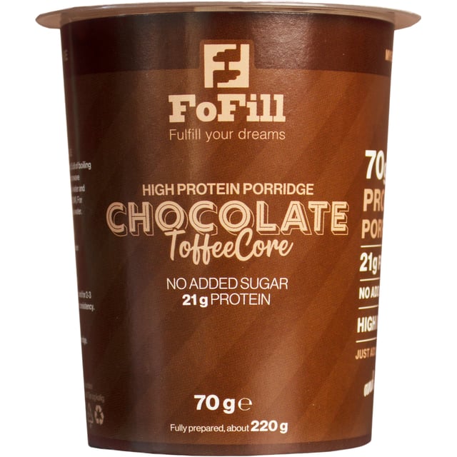 FoFill Chocolate ToffeeCore Proteingröt 70g