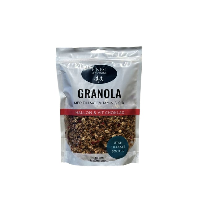 Finest Seasoning Granola Hallon & Vit Choklad 400g