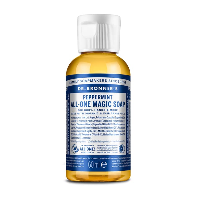 Dr Bronners All One Peppermint Liquid Soap 60 ml