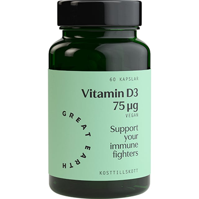 Great Earth Vitamin D3 75μg 60 kapslar