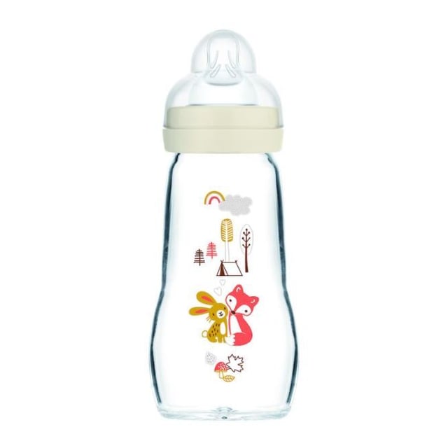MAM Feel Good Nappflaska Glas 2+ Månader Neutral 260 ml