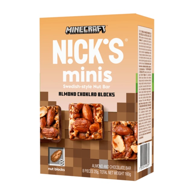 Nick's Minecraft Minis Almond Choklad Blocks 8 st