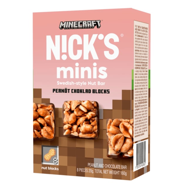 Nick's Minecraft Minis MINIS Peanöt Choklad Blocks 8 st