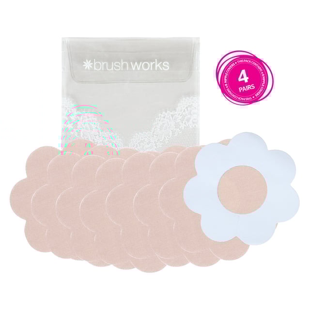 brushworks Nude Satin Nipple Covers 4 par