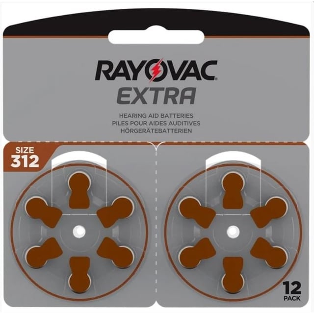 Rayovac Extra Hörapparatsbatterier 312 Brun 12 st