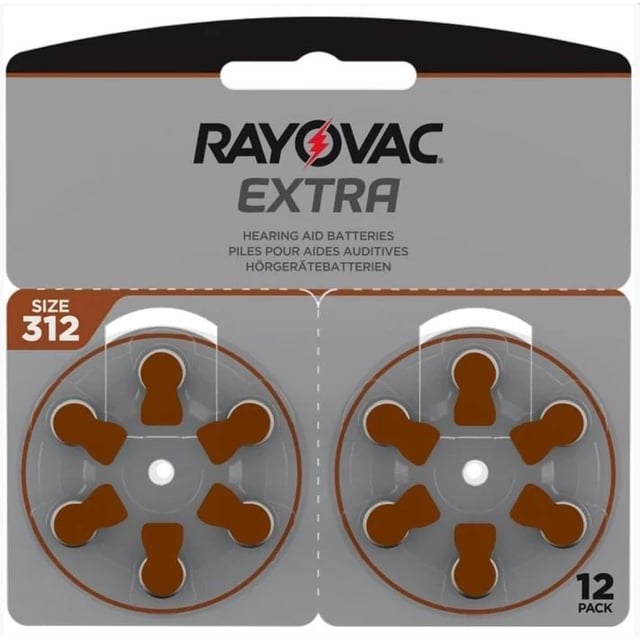 Rayovac Extra Hörapparatsbatterier 312 Brun 12 st