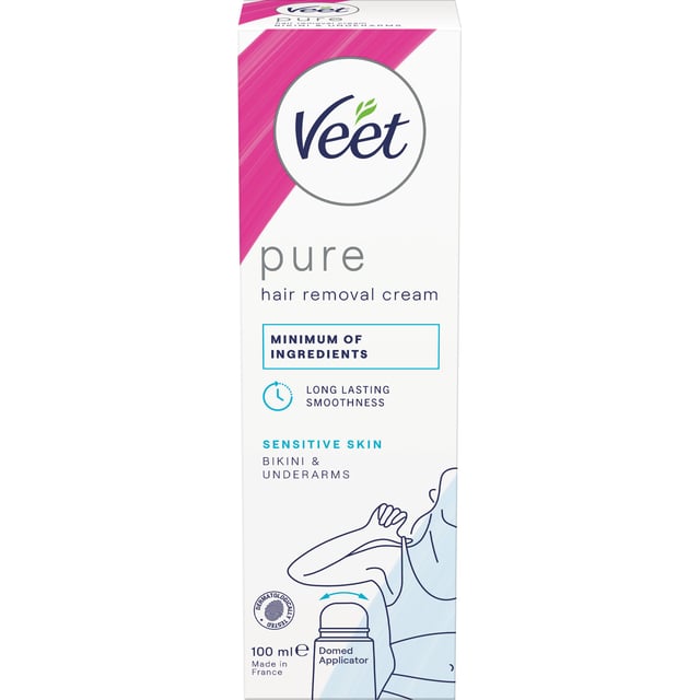Veet Pure Hair Removal Cream Sensitive Skin Bikini & Underarm 100 ml