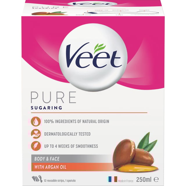 Veet Pure Sugaring Warm Wax Argan Oil Body & Face 250 ml