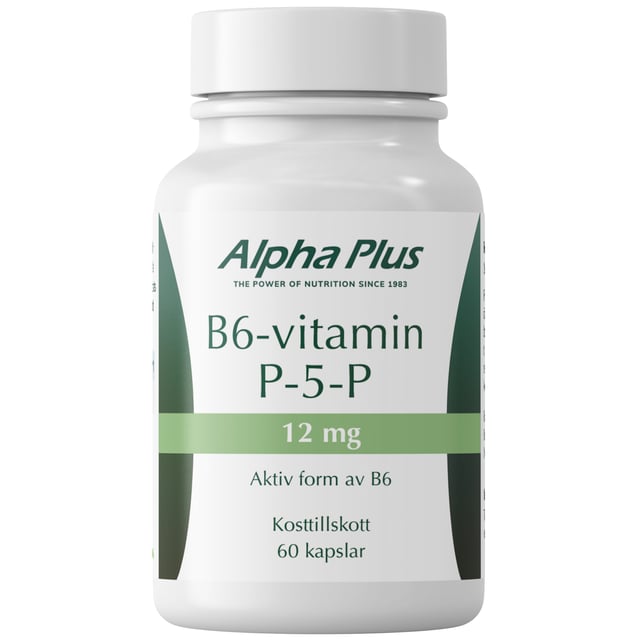 Alpha Plus B6-vitamin P-5-P 12 mg 60 kap | Vitaminer & kosttillskott - Vitaminer & mineraler - B-vitaminer - Vitamin B6 Pyridoxin,Vitaminer & kosttillskott - Energi & fokus | Apoteka