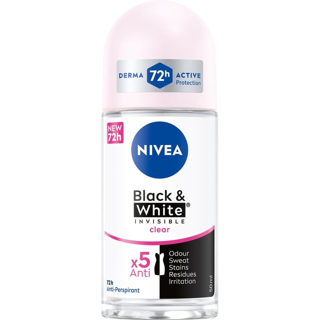 NIVEA Antiperspirant Deo Roll on Black & White Original 50 ml | Hudvård - Kroppsvård - Deodorant - Antiperspirant | Apoteka