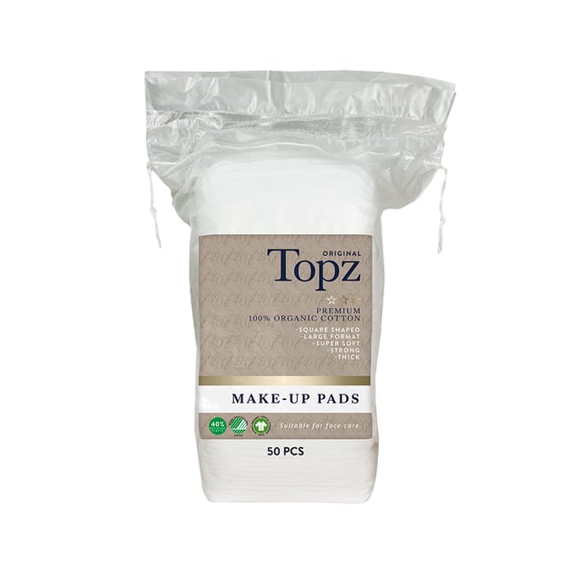 Topz Cosmetics Square Make-up Pads 50 st | Hudvård - Ansiktsvård - Tillbehör - Bomullspads,Ögon & öron - Bomull & bomullspinnar,Smink - Sminkborttagning | Apoteka