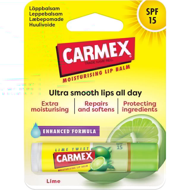 Carmex Läppbalsam Lime Twist SPF15 | Hudvård - Solskydd - Solskydd för läppar,Hudvård - Ansiktsvård - Läppbalsam & läppskrubb | Apoteka