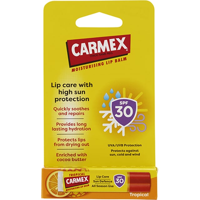 Carmex SPF30 Tropical Stick | Hudvård - Solskydd - Solskydd för läppar,Hudvård - Ansiktsvård - Läppbalsam & läppskrubb | Apoteka